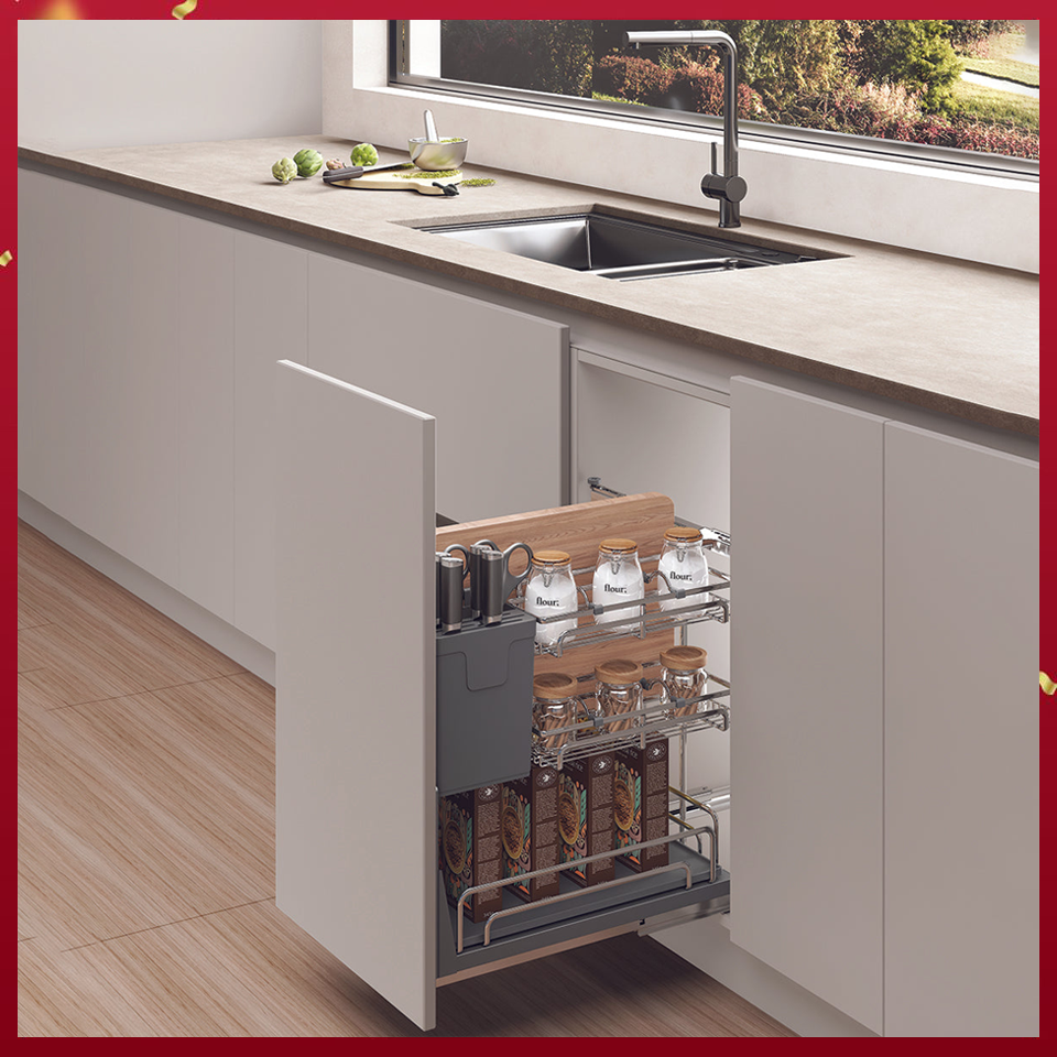 Rổ Gia Vị Dao Thớt Omero Multi INOX 304 400mm Hafele 547.11.005
