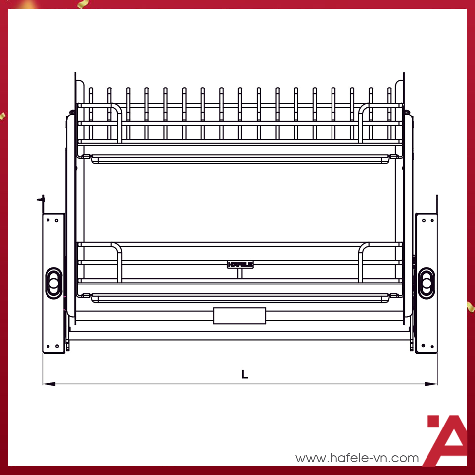 Kệ Chén Đĩa Nâng Hạ Oria INOX 304 700mm Hafele 504.71.074