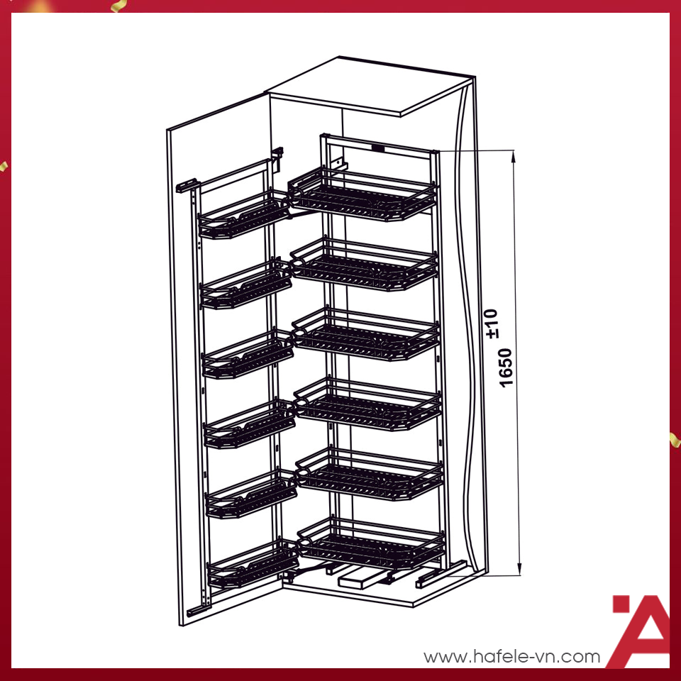 TỦ ĐỒ KHÔ KARA SWING INOX 304 450mm Hafele 595.71.043