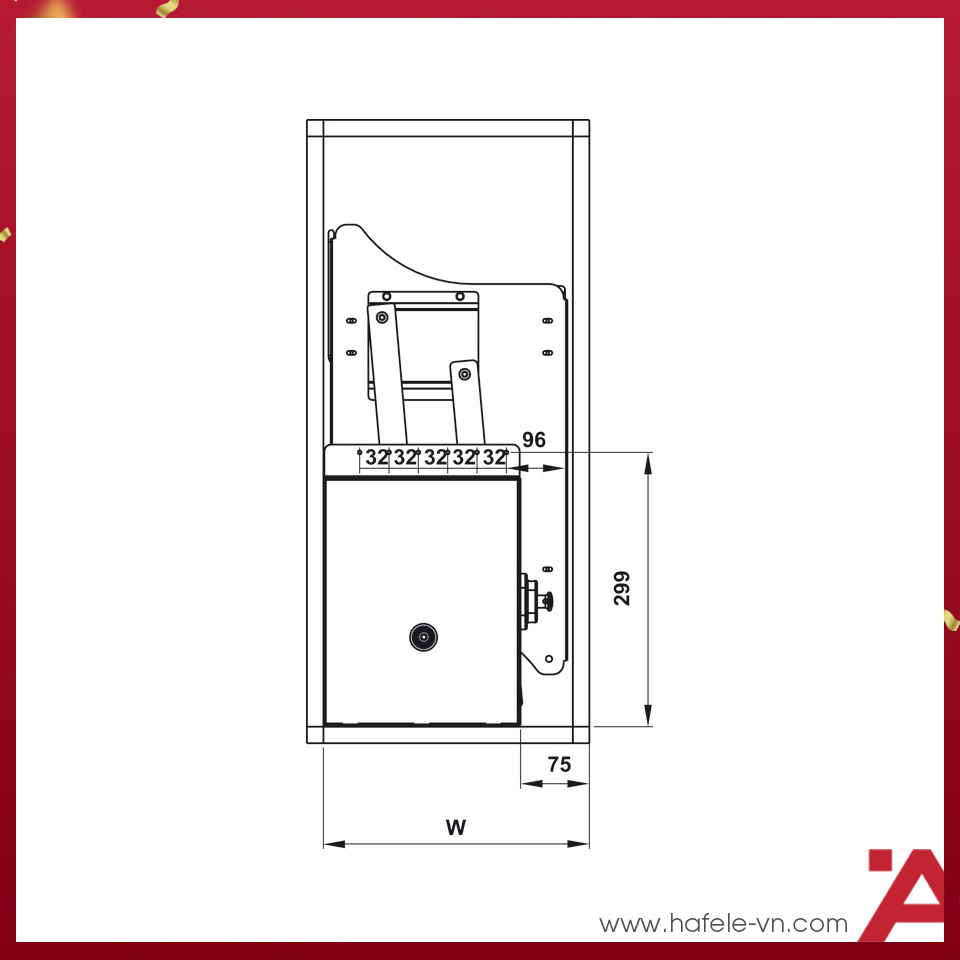 Rổ Chén Di Động Lento Có ỐNG ĐŨA 900mm Hafele 504.76.143