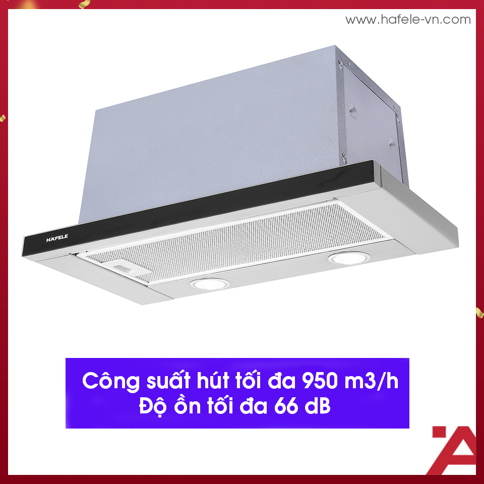 MÁY HÚT MÙI ÂM TỦ MẶT KÍNH ĐEN Hafele HH-TG60E 539.81.073