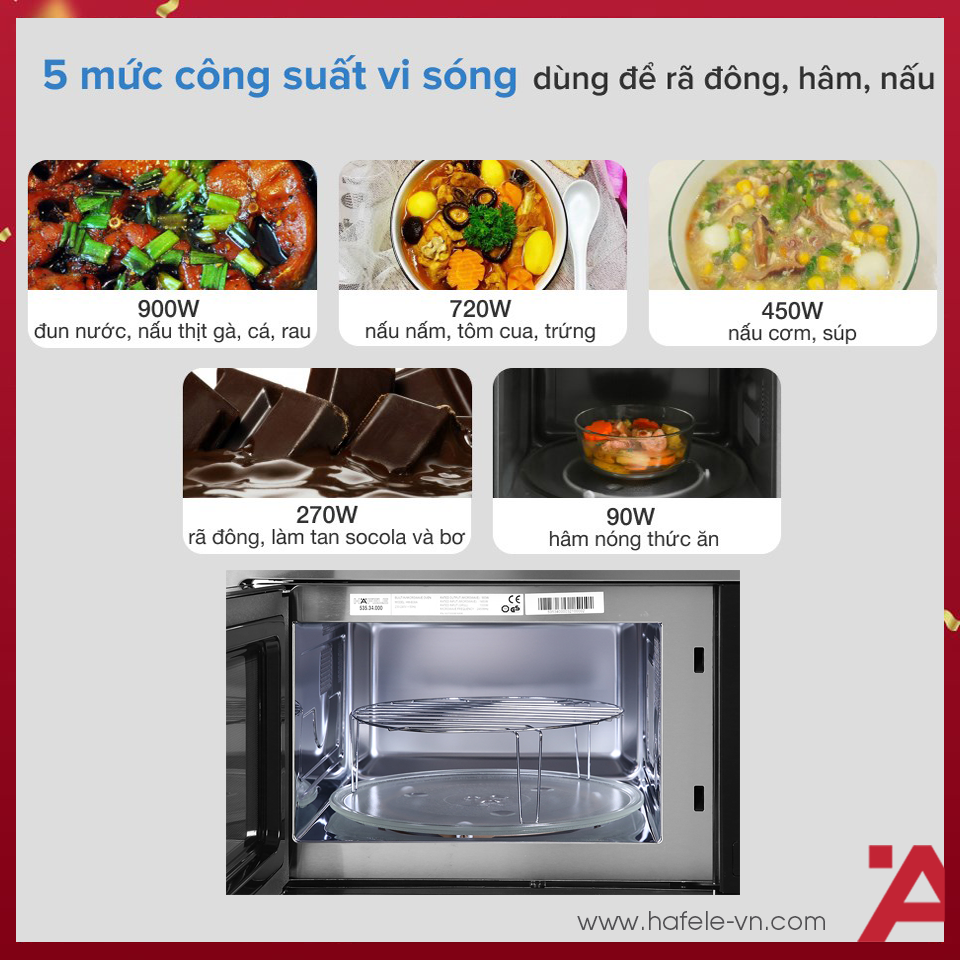 LÒ VI SÓNG KẾT HỢP NƯỚNG ÂM TỦ HAFELE HM-B38A 535.34.000
