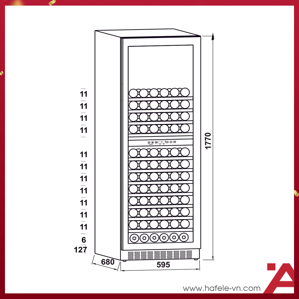 TỦ RƯỢU ÂM TỦ HAFELE HW-C415FB 533.17.021
