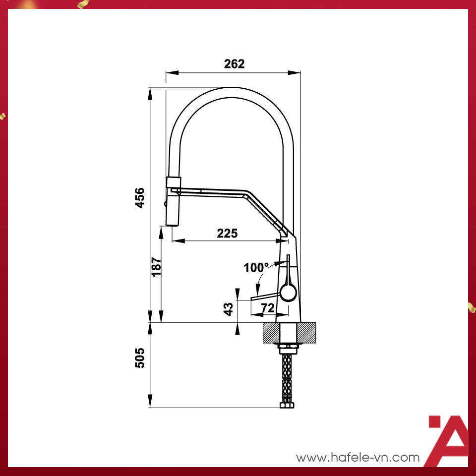 VÒI BẾP Hafele HYDROS HT20-CH1F187 570.82.230