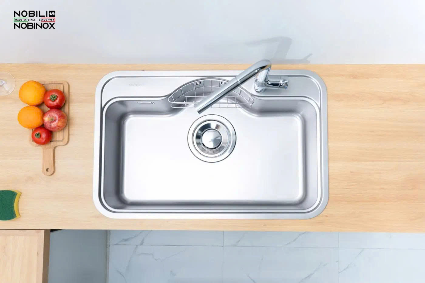 CHẬU RỬA BÁT 1 HỐ NOBINOX ROSA NN975D