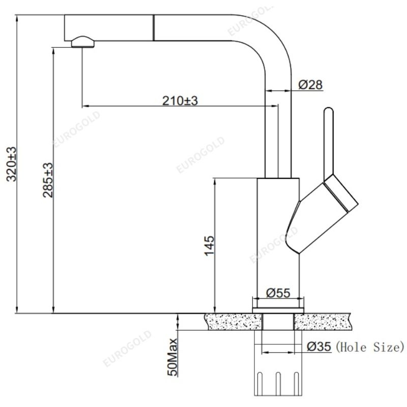 Vòi rửa bát Eurogold EUF120DR