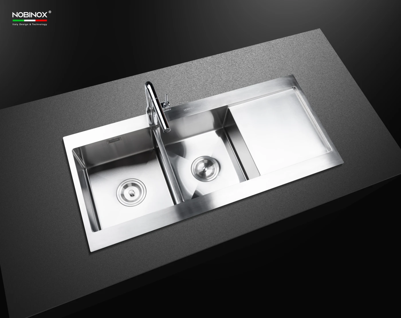 CHẬU RỬA BÁT 2 HỐ NOBINOX LIKEN NL749