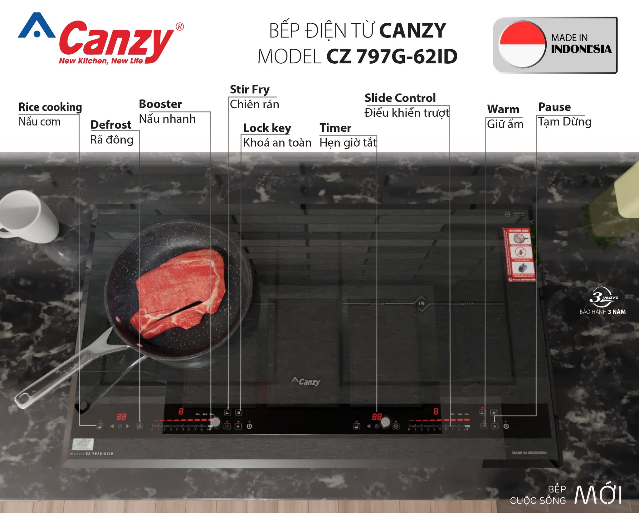 BẾP ĐIỆN TỪ CZ 797G-62ID