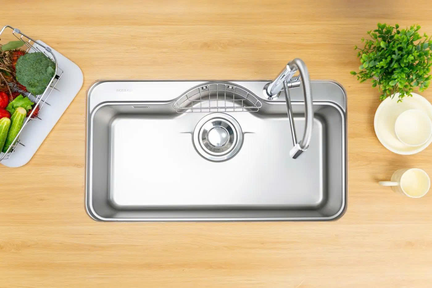 CHẬU RỬA BÁT 1 HỐ NOBINOX ROSA NN995D