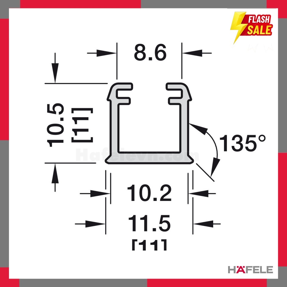 THANH DẪN ĐÈN 1101/NHỰA/TRẮNG SỮA/3M HAFELE 833.72.898