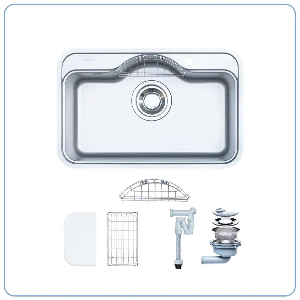 CHẬU RỬA BÁT 1 HỐ NOBINOX ROSA NN975D