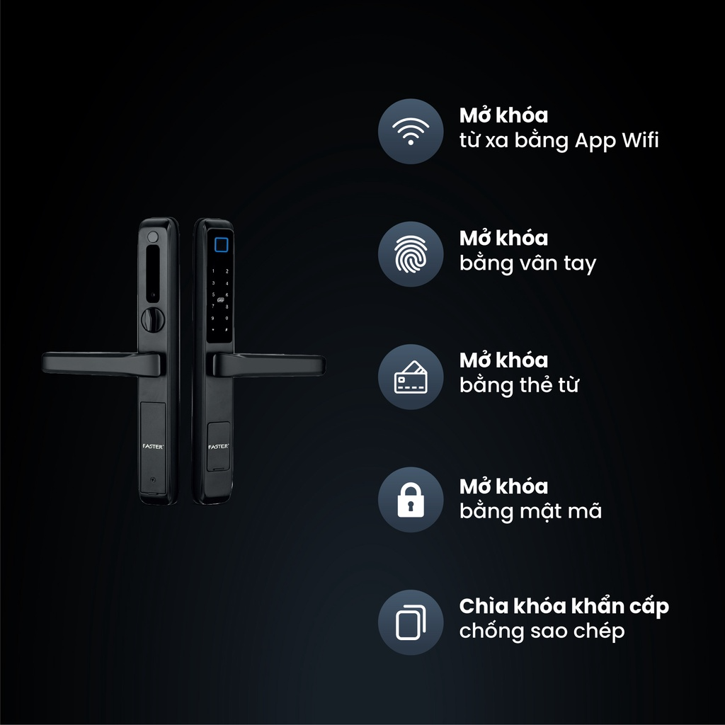 Khóa Faster cửa nhôm FS6800 BL