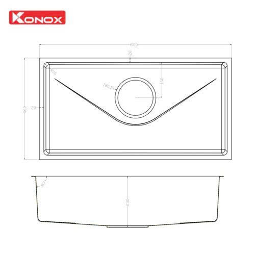 Chậu rửa bát Konox Tari 800SM