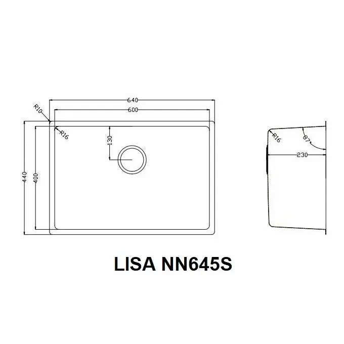 CHẬU RỬA BÁT 1 HỐ NOBINOX LISA NN645S