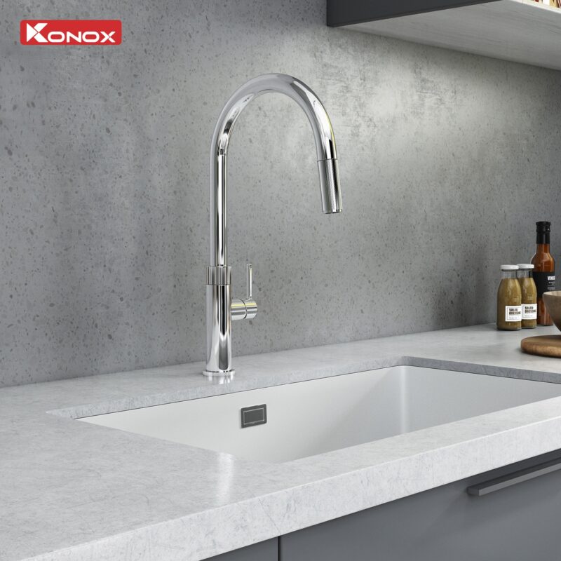 Vòi rửa bát dây rút Lasi Chrome