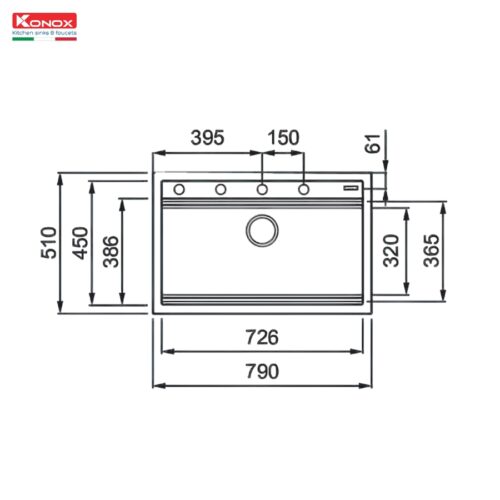 Chậu rửa bát Konox Granite Sink Terra 790S