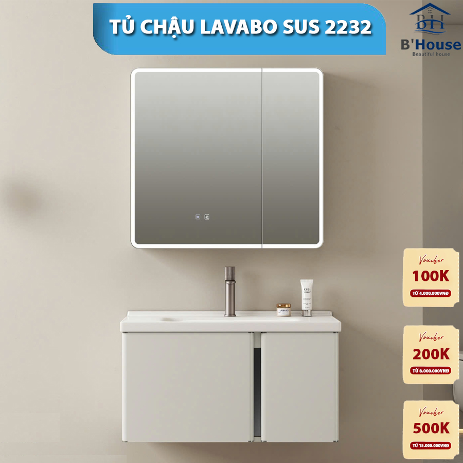 Tủ Gương Phòng Tắm, Tủ Lavabo Đẹp, Tủ Lavabo Phòng Tắm SUS 2232