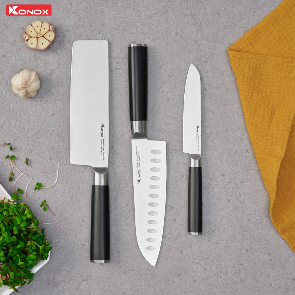 Bộ dao làm bếp 3 món Konox Alder Set