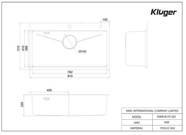 Chậu rửa bát Kluger KW8181FS  S81 Plus