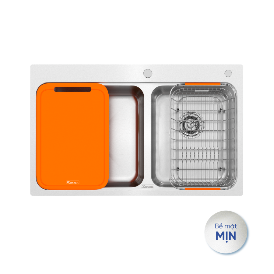 Chậu rửa bát Konox 2 hố lệch R50 Tari 8251TD