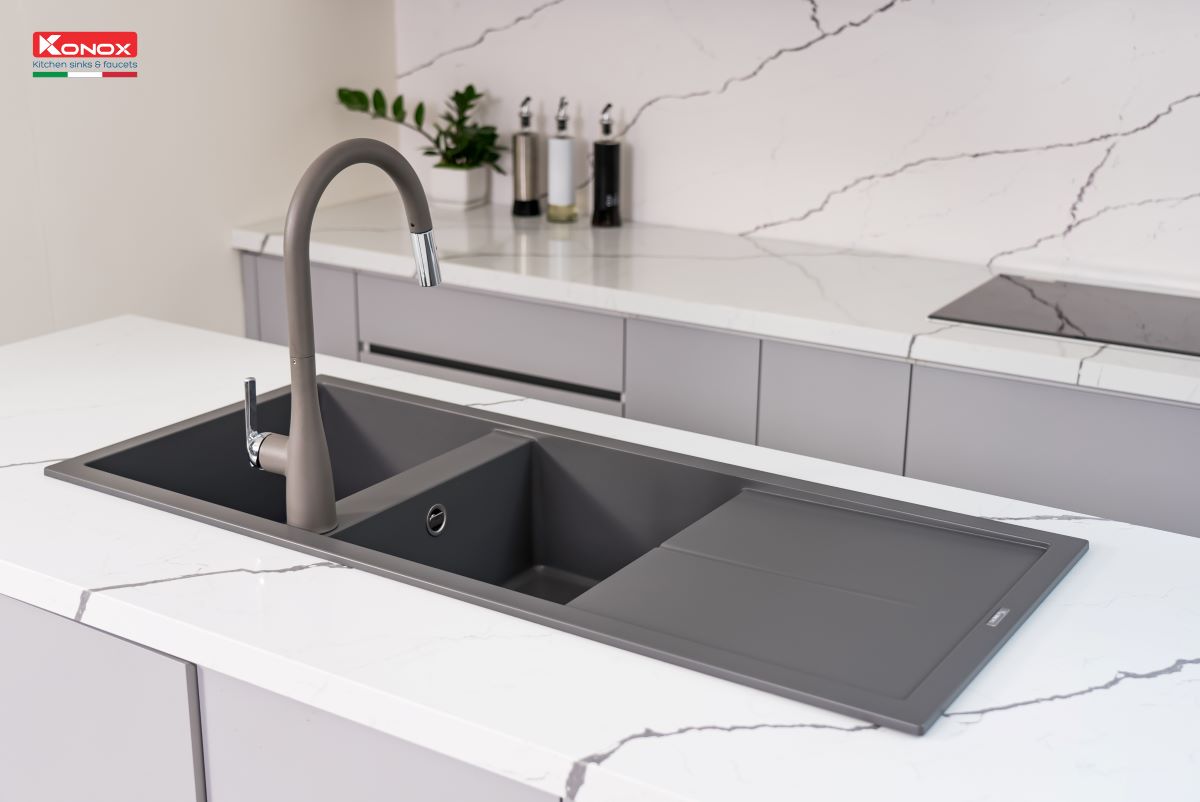 Chậu rửa bát Konox Granite Sink Livello Smart 1160 – Grey