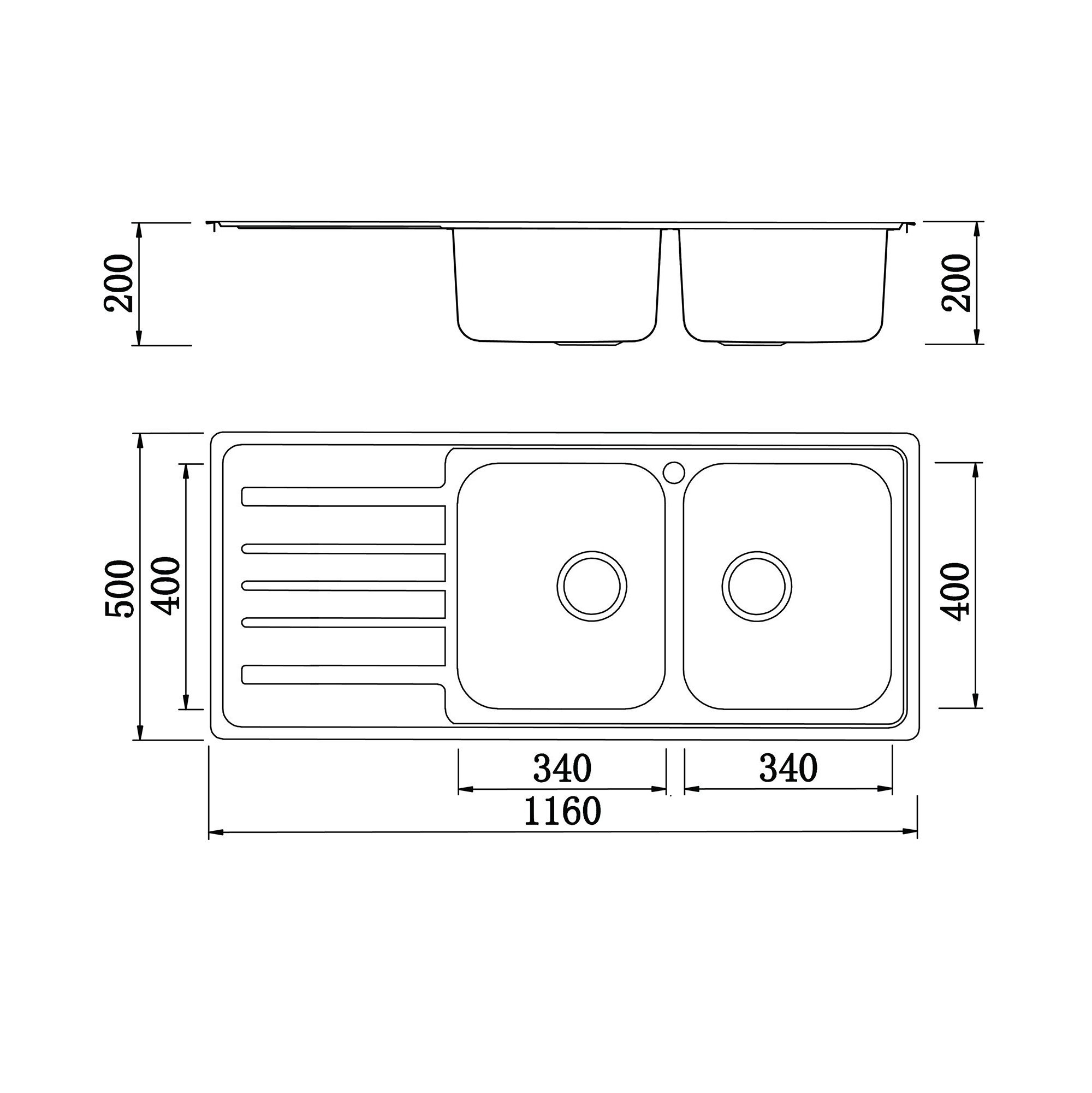 Chậu rửa bát Konox European sink Artusi KS11650 1D – Bàn trái