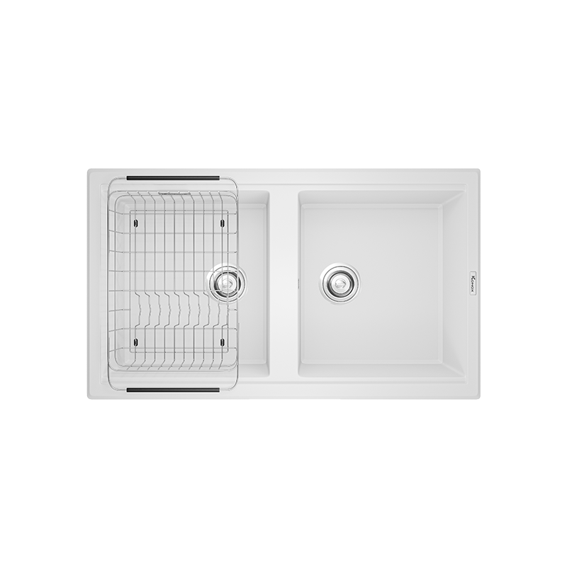 Chậu rửa bát Konox Granite Sink Phoenix 860 – White Silver