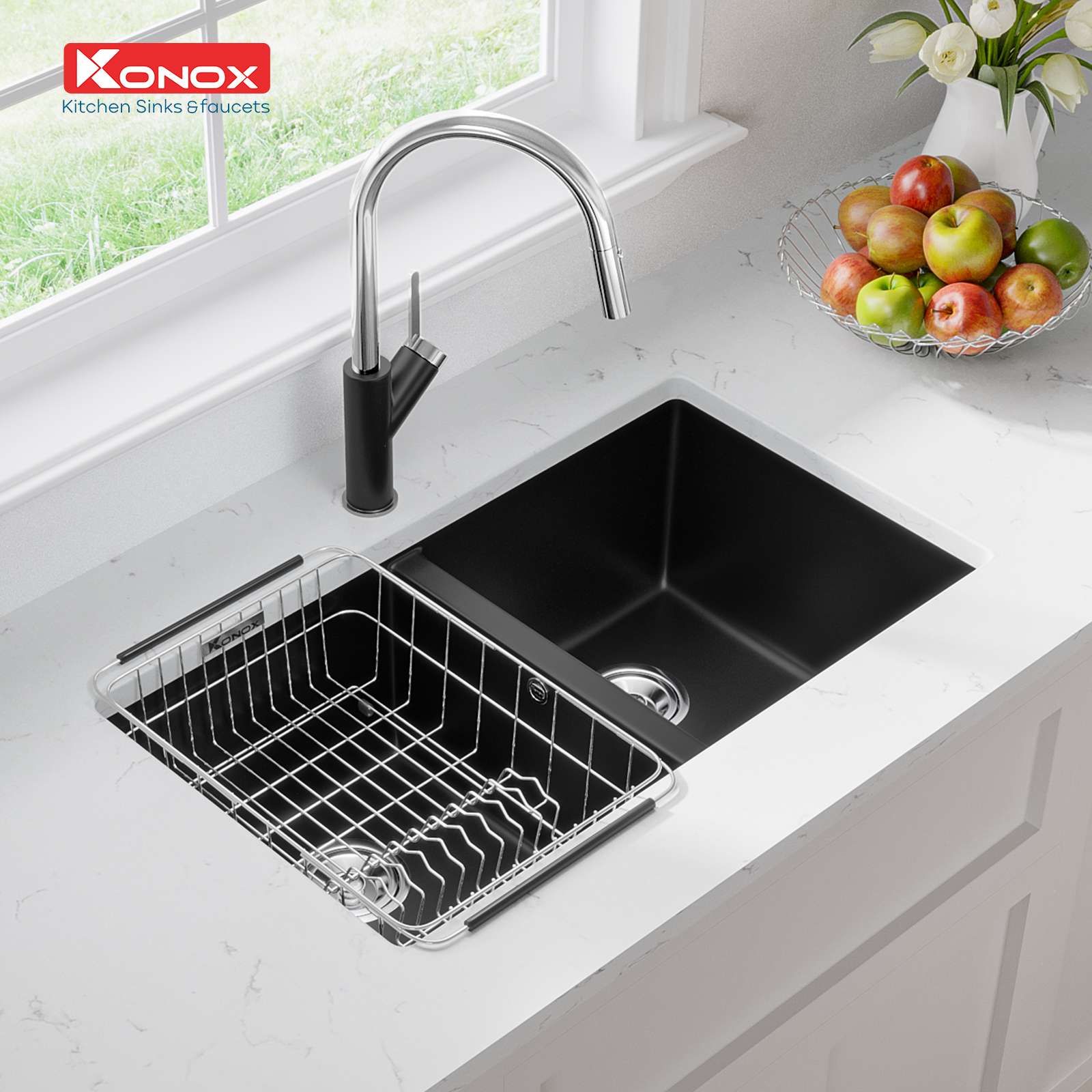 Chậu rửa bát Konox Granite Sink Veloci 760D – Black