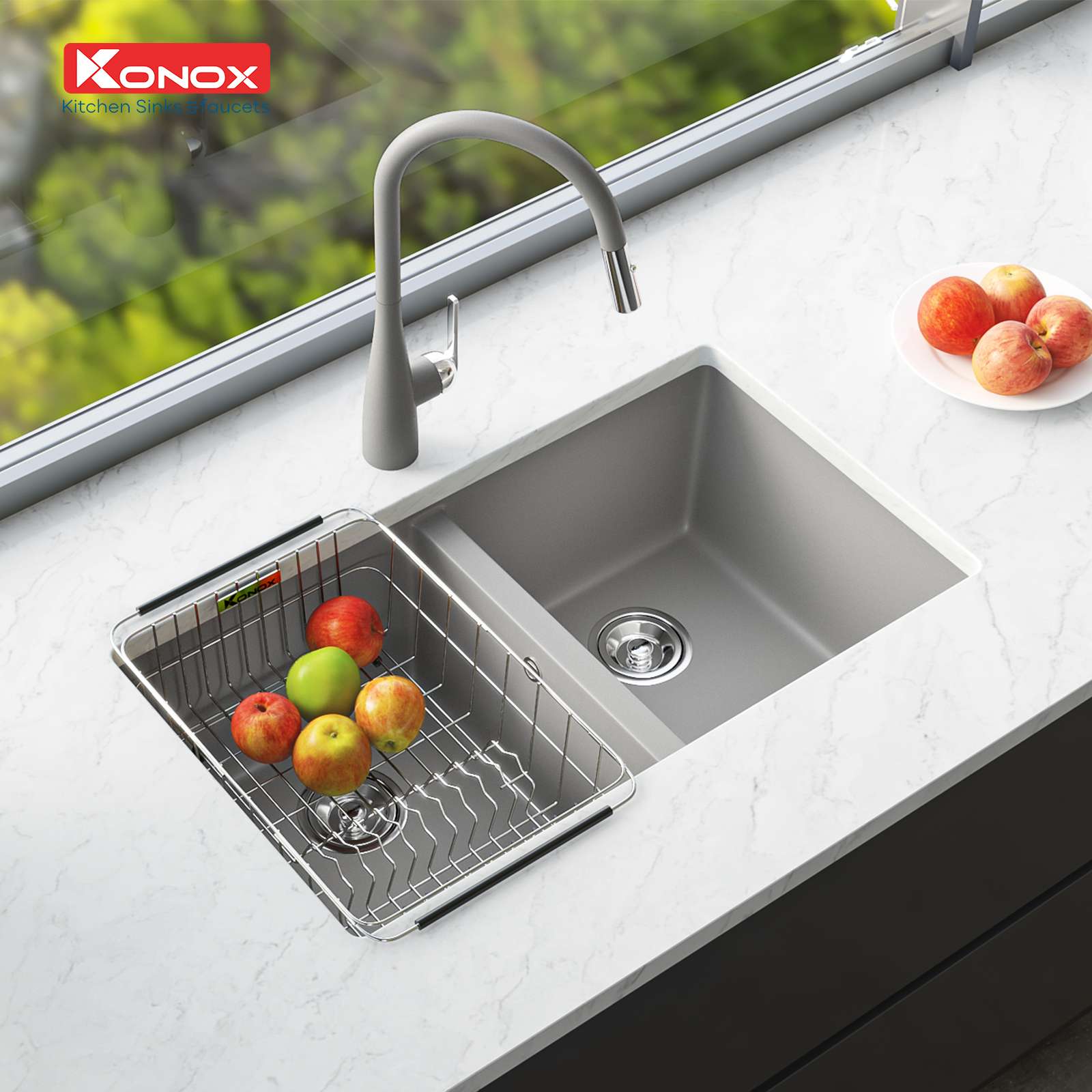 Chậu rửa bát Konox Granite Sink Veloci 760D – Grey