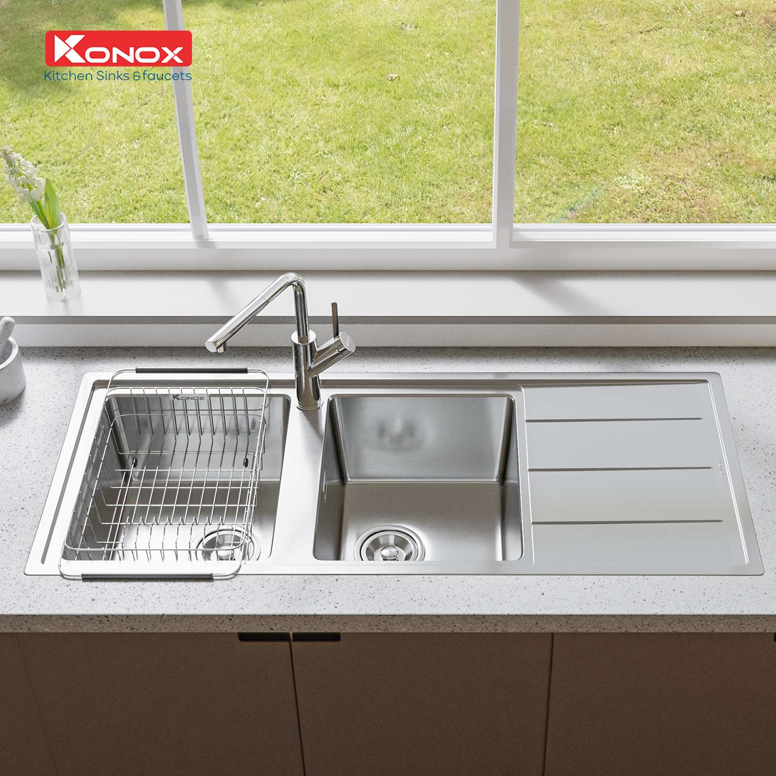 Chậu rửa bát Konox Turkey Sink Beta 1160 Bàn Phải