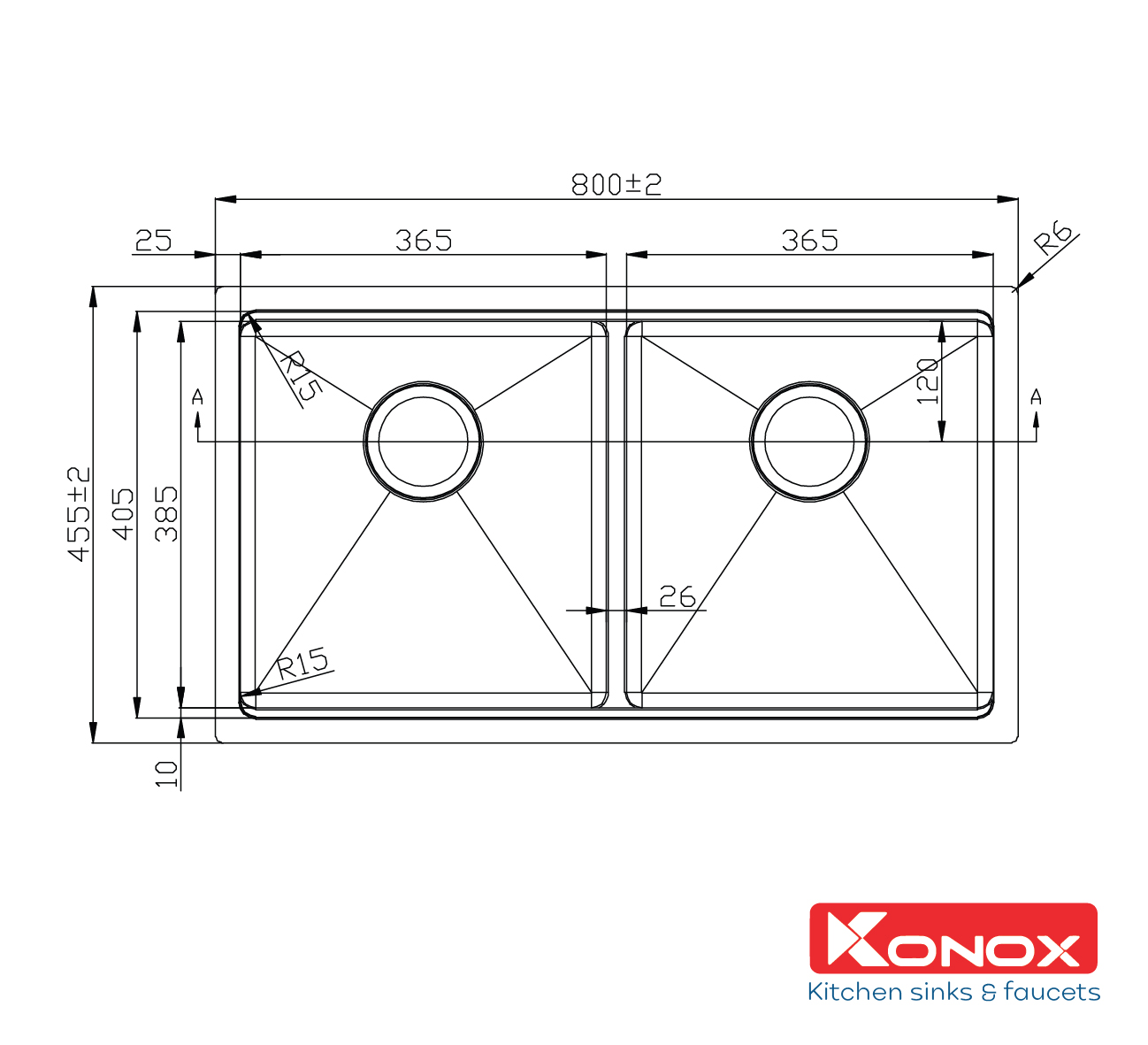 Chậu rửa bát Konox Workstation Sink – Undermount Sink KN8046DUB