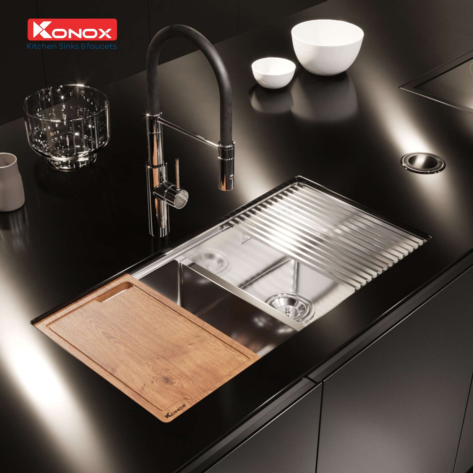 Chậu rửa bát Konox Workstation Sink – Undermount Sink KN8745DUB