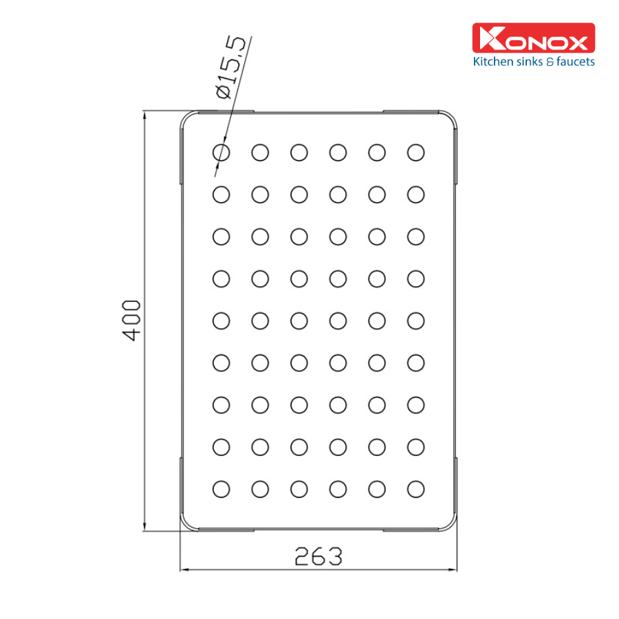Thớt Konox lỗ inox – Cutting Board – CB04