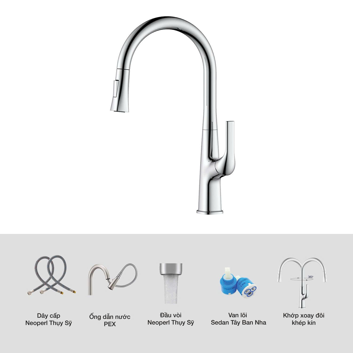 Vòi rửa bát Kluger KLF0002C