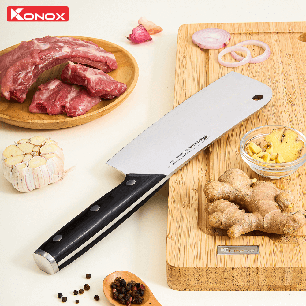 Dao Konox chặt thép Đức Bront 7″ Cleaver