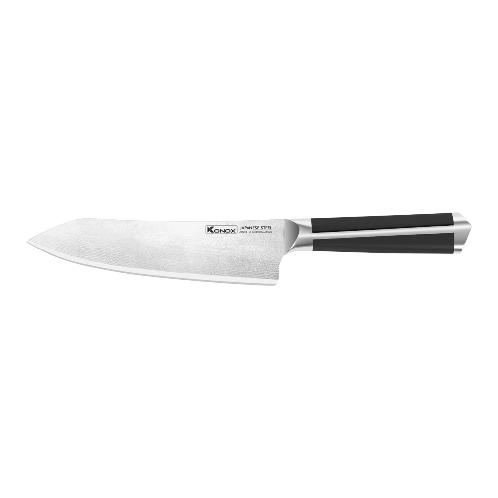 Dao Konox thép Nhật Damascus Series Eiko Series 7″ Deba Knife