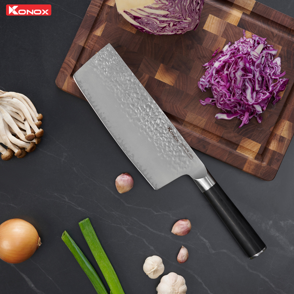Dao Konox thái thép Nhật Damascus Eiko Series 7″ Chopper