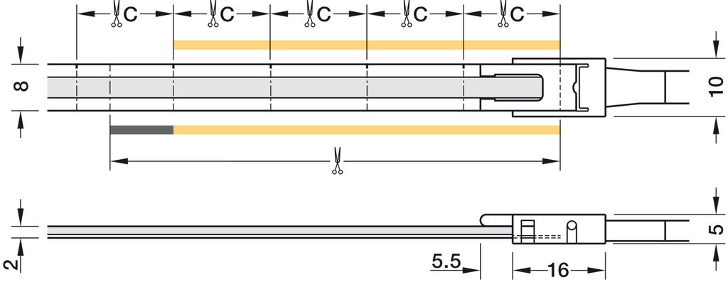 ĐÈN LED COB LED3174 24V/CRI90/5M 9.6W/m 3000K hafele 833.75.311