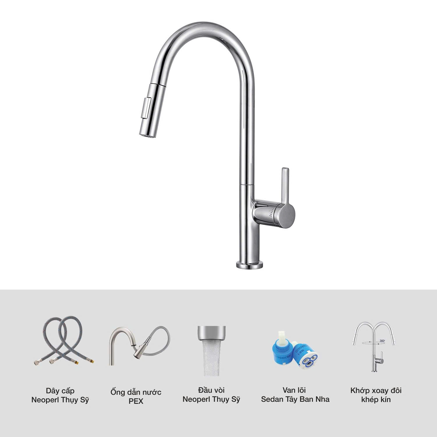 Vòi rửa bát Kluger KLF0003C