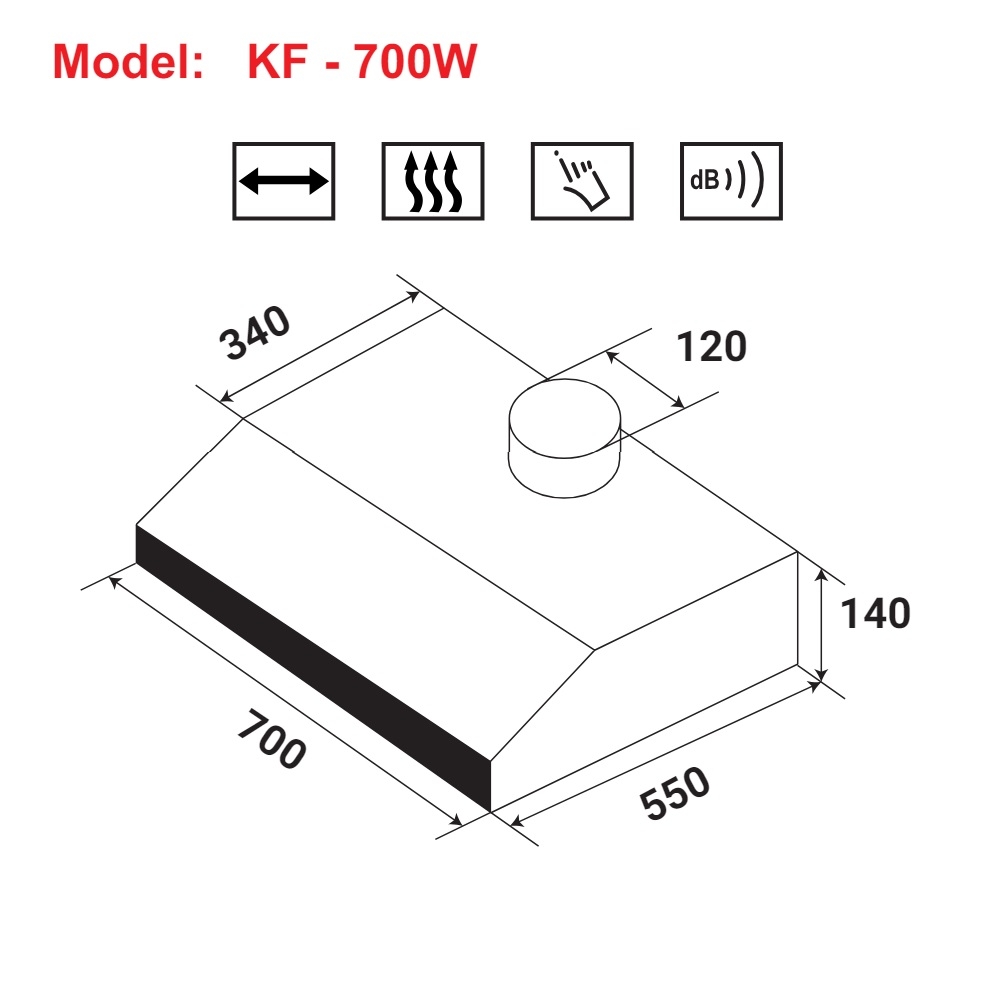 MÁY HÚT MÙI CỔ ĐIỂN KAFF 700W