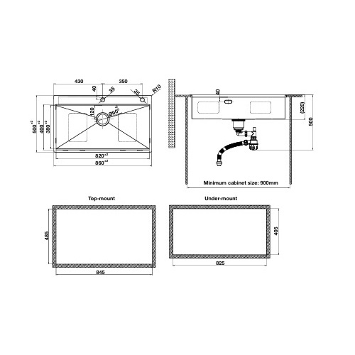 CHẬU INOX Hafele WS R0 HS24-SSN1S-8650_SILVER 567.20.637