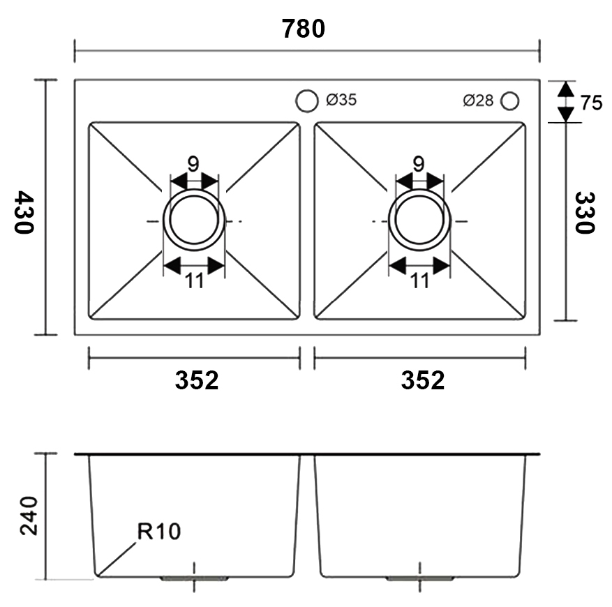 Chậu rửa Sevilla SV-7843N1