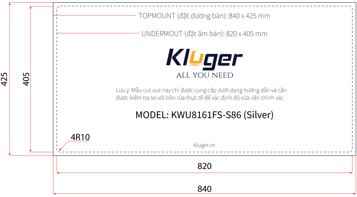 Chậu rửa bát Kluger KWU8161FS  S86 Plus