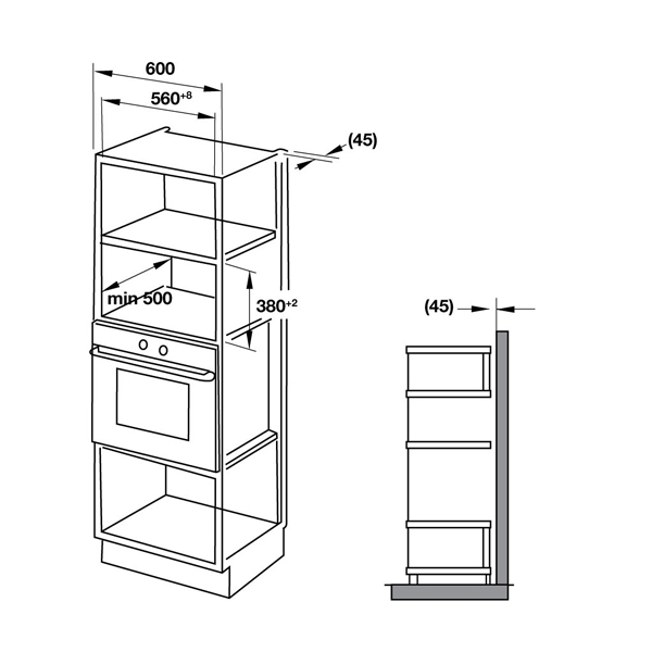 LÒ VI SÓNG KẾT HỢP NƯỚNG ÂM TỦ HAFELE HM-B38D 538.31.200