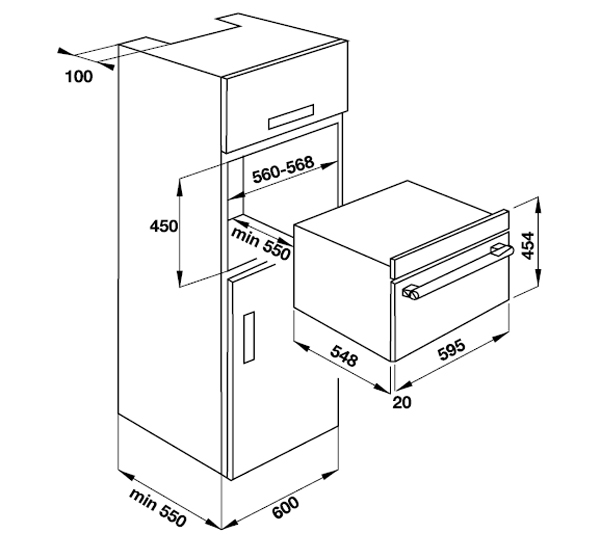 LÒ NƯỚNG KẾT HỢP VI SÓNG ÂM TỦ HO-KT45B 535.02.731