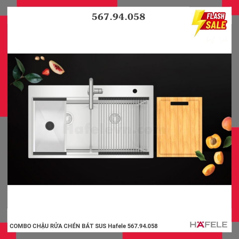COMBO CHẬU KAFF SUS 567.94.023 & PHỤ KIỆN 567.94.058