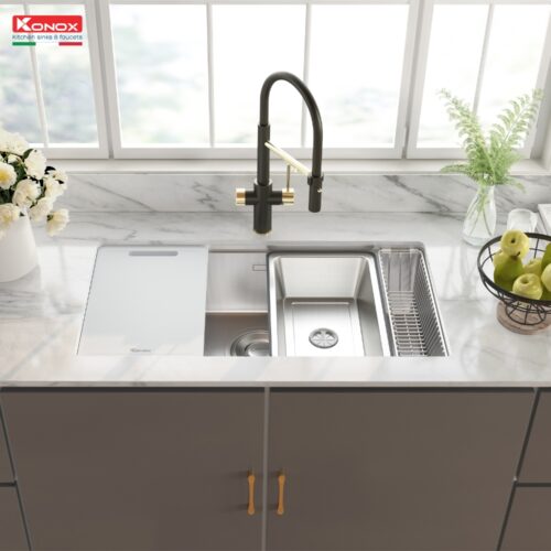 Chậu rửa bát chống xước Konox TARI 8748SR