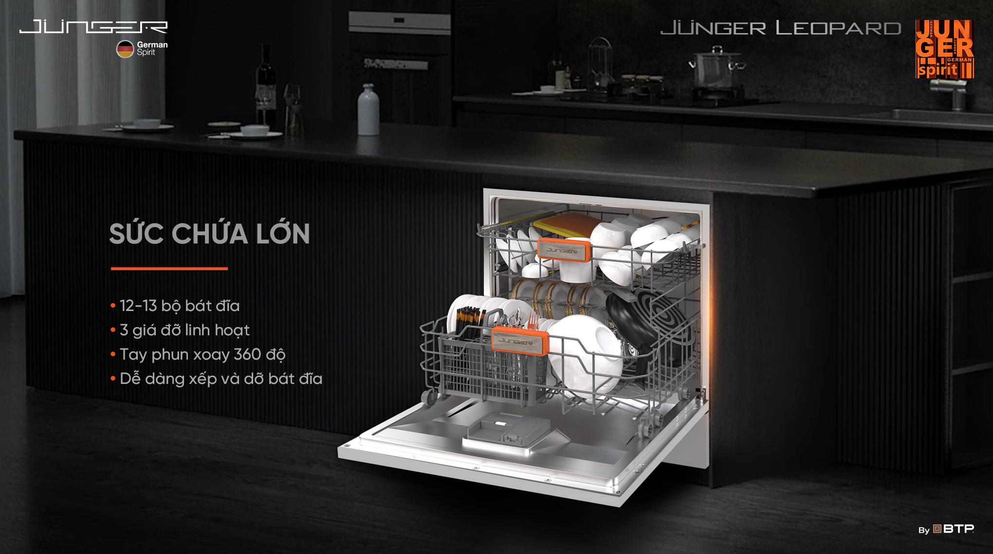 Máy rửa bát Junger Leopard DWJ-100