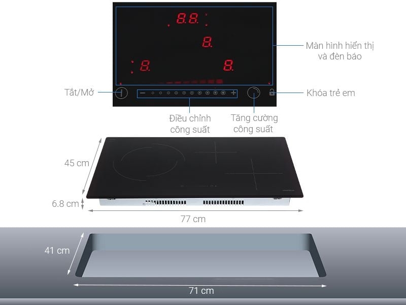 Bếp Từ Kết Hợp Điện Hafele HC-M773D 536.61.705