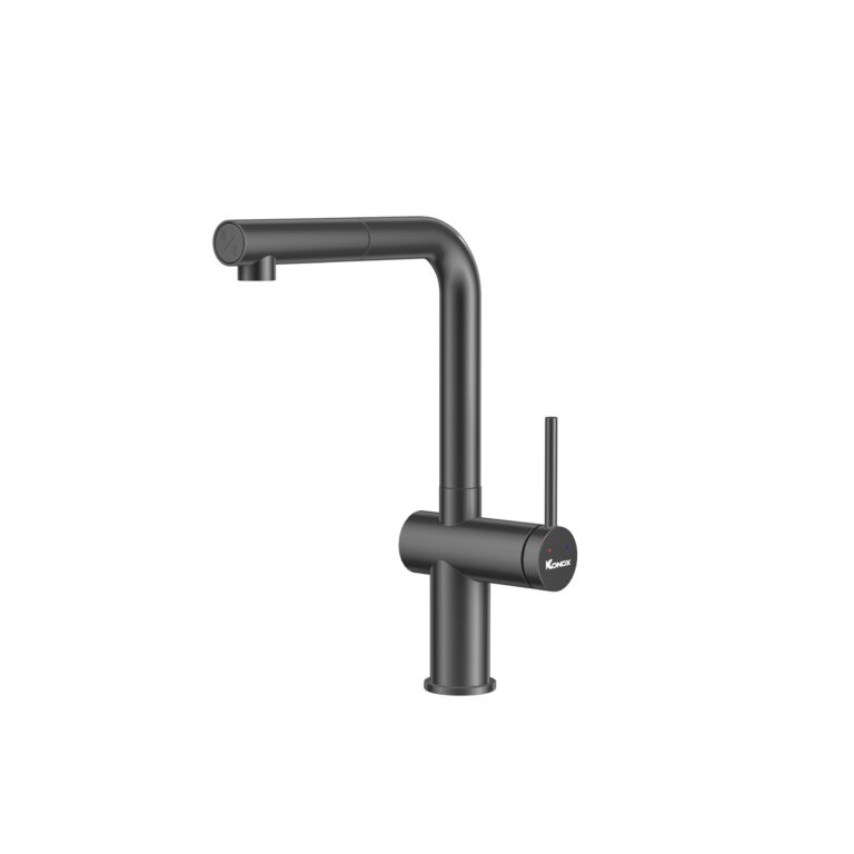 Vòi rửa bát dây rút Konox Stream Smart Gun Metal